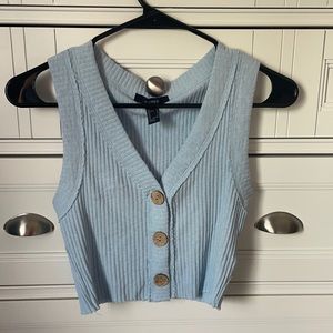 Forever 21 Blue Button Up Tank
